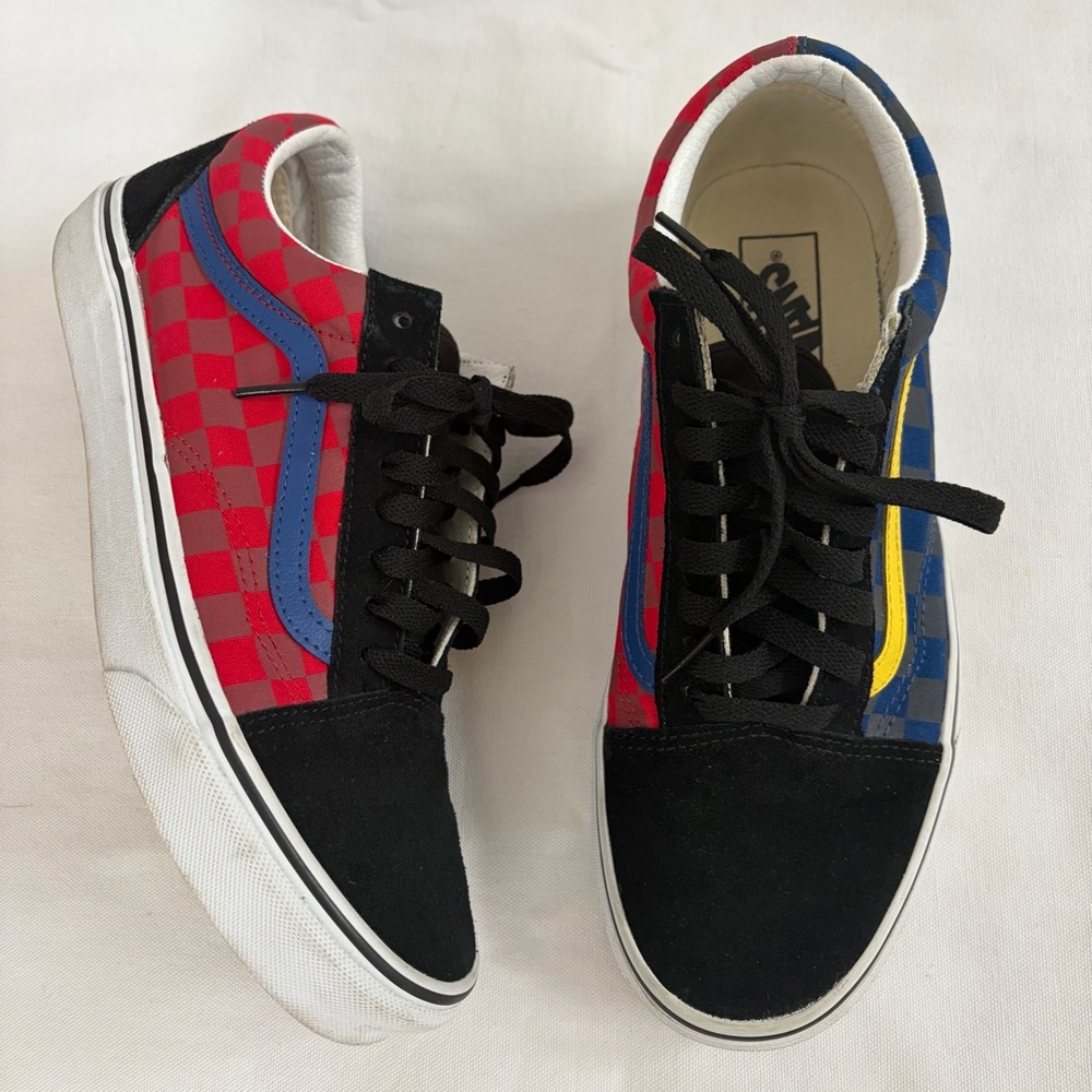 Vans Old Skool Rally Checker Suede Canvas Sneakers 
Size 10 Women 8.5 Men